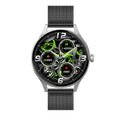 Smart watch with blood sugar monitoring on wrist showing AMOLED display and silicone band