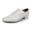 Men's black adult dancing shoes with a synthetic leather upper and calf leather sole