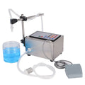 GFK-280 CNC automatic liquid filling machine on a benchtop with display and dispensing nozzle.