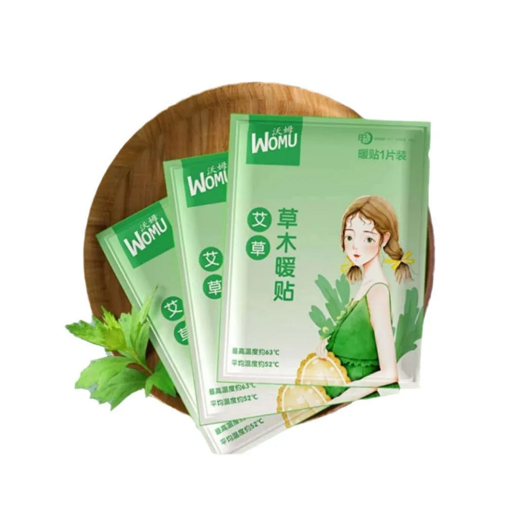 Self-heating herbal warming plaster with four formula options in colour-coded single packaging