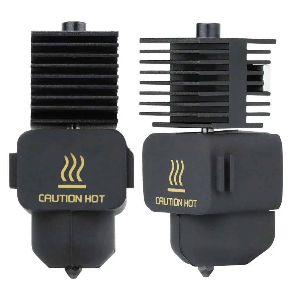 A1 Mini 3D printer hardened steel hot end nozzle assembly with black silicone sleeve