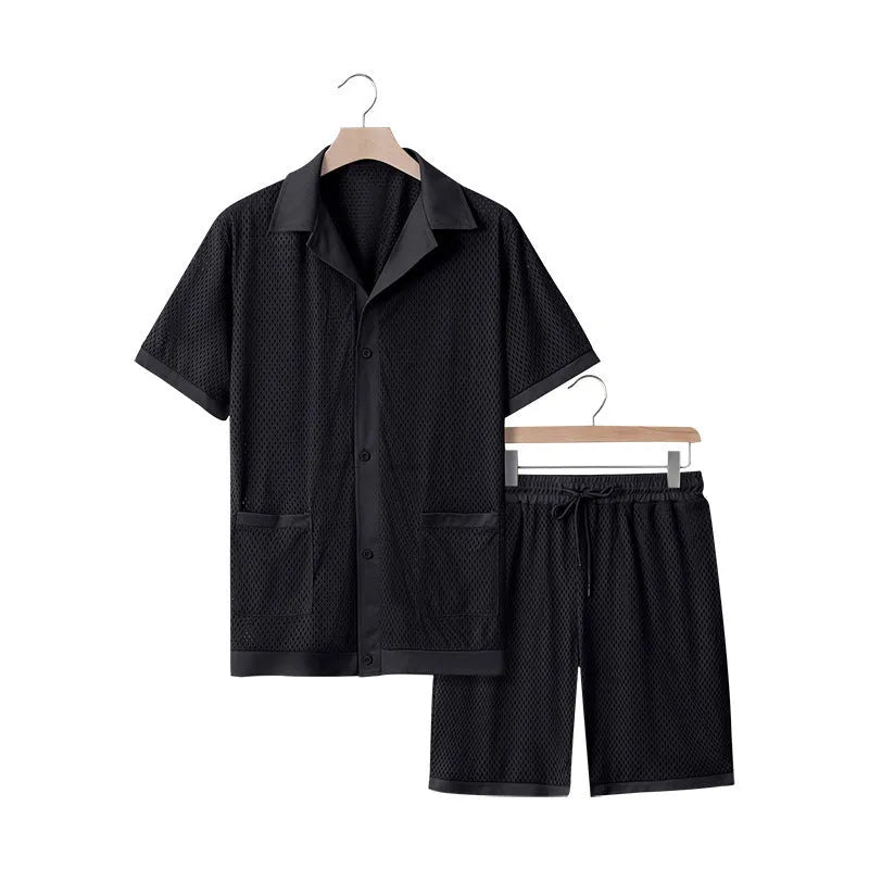 Beach Hawaii see-through dress and shorts set in thin fabric with short sleeve cardigan