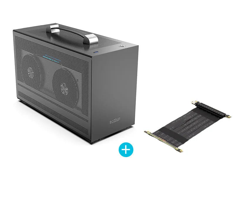 Hummingbird PRO ITX desktop computer case in titanium gray or white with tinned steel construction