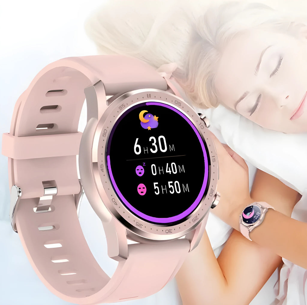 Black or grey zinc alloy smart bracelet with a 1.3-inch screen for body temperature monitoring.