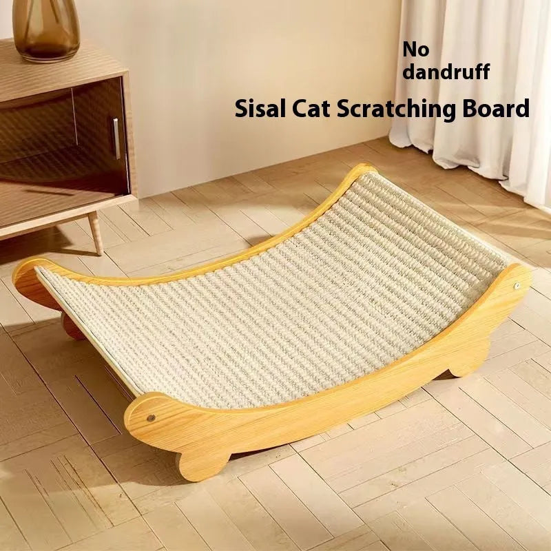 Sisal cat scratch board in pastoral style, available in small and large sizes.