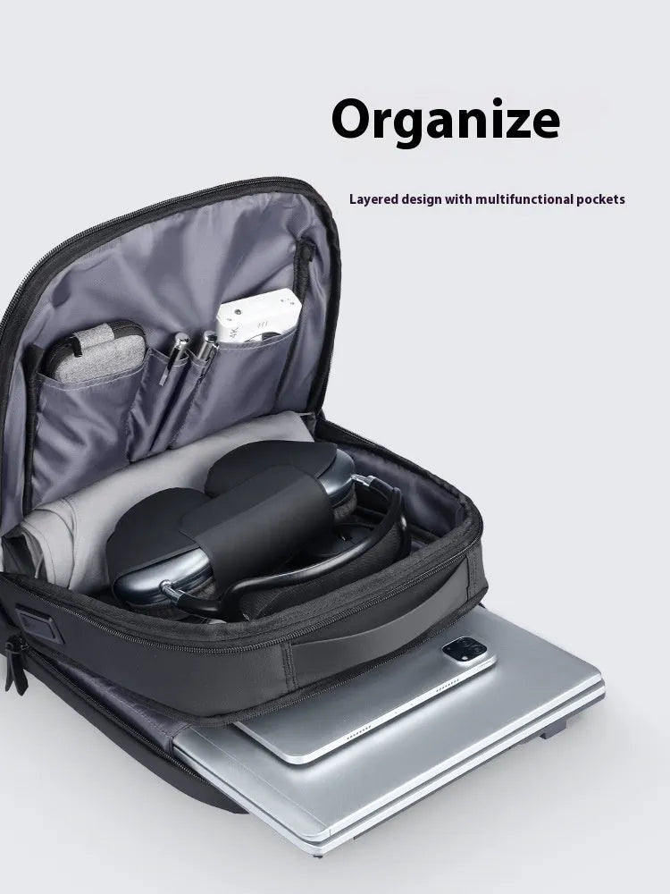 Graphite grey business backpack with USB charging port and 20 litre capacity