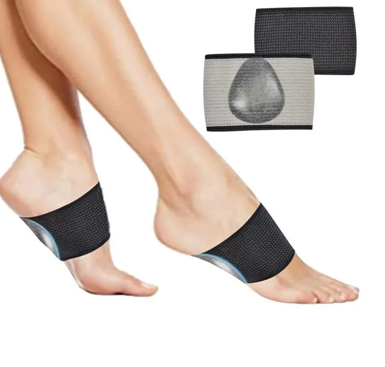 Elastic arch support foot bandage in heart-style and ordinary designs with PU construction