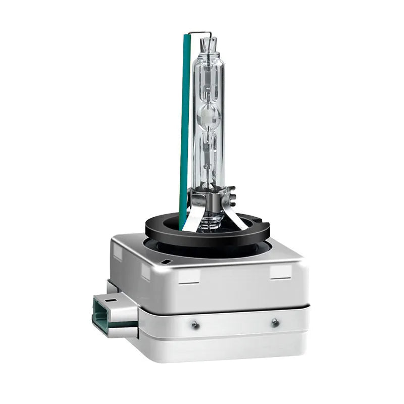Xenon automotive lens lamp with aluminium alloy shell showing D1S/D1R compatibility and colour temperature options