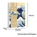 Ukiyo-e Kanagawa wave design hand ledger notebook showing traditional Japanese artwork cover