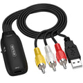 HDMI to AV converter adapter cable with 110cm length showing HDMI connector and AV output terminals
