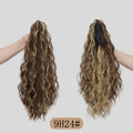 Corn curler wig with water ripple grip ponytail in high-temperature fibre on a stand.