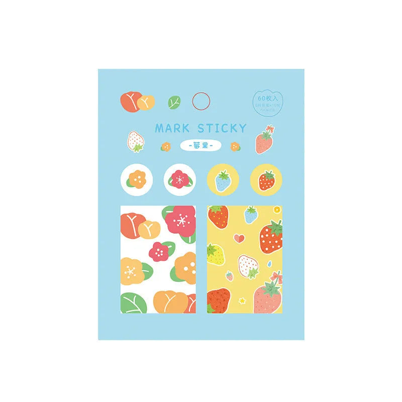 PVC index stickers for study notes in 12 decorative styles measuring 15x50mm