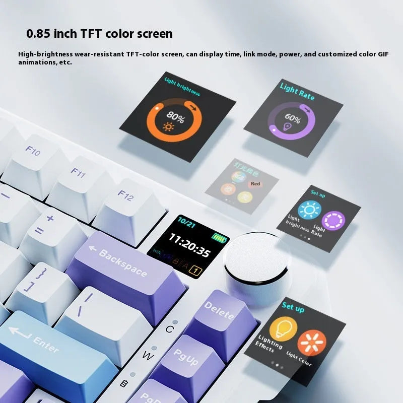 75% compact wireless mechanical keyboard in black, grey and yellow colour options