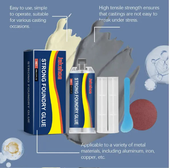 85ml metal repair epoxy adhesive kit with push rod, scraper, and sandpaper for waterproof bonding on metal surfaces