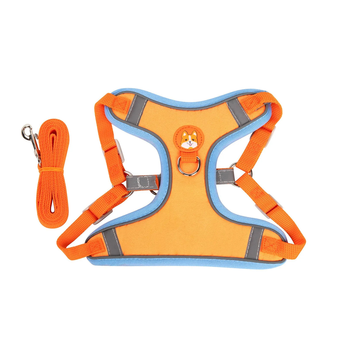 Adjustable dog harness with haulage rope attachment in multiple colours and sizes
