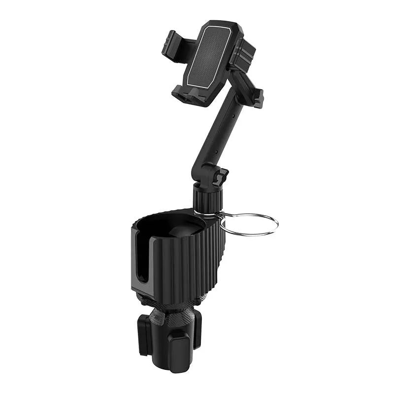Green car drink rack holder with adjustable arms for cups, kettles and mobile phones
