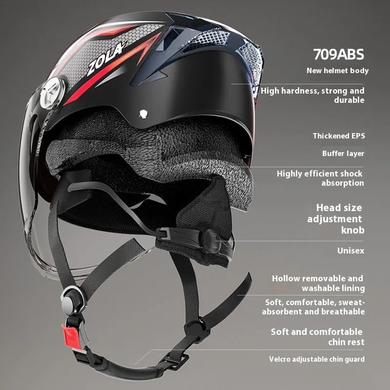 Child's 3C-certified ABS motorcycle half helmet in double mirror finish