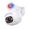 4MP smart colour night vision security camera with IP66 waterproof plastic housing measuring 123×140×145mm