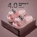 EVA parent child sandals with animal patterns in pink, green, yellow, and blue colour options