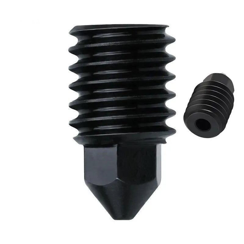A1 Mini 3D printer hardened steel hot end nozzle assembly with black silicone sleeve