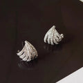 Zircon geometric line design earrings with platinum electroplating finish for women