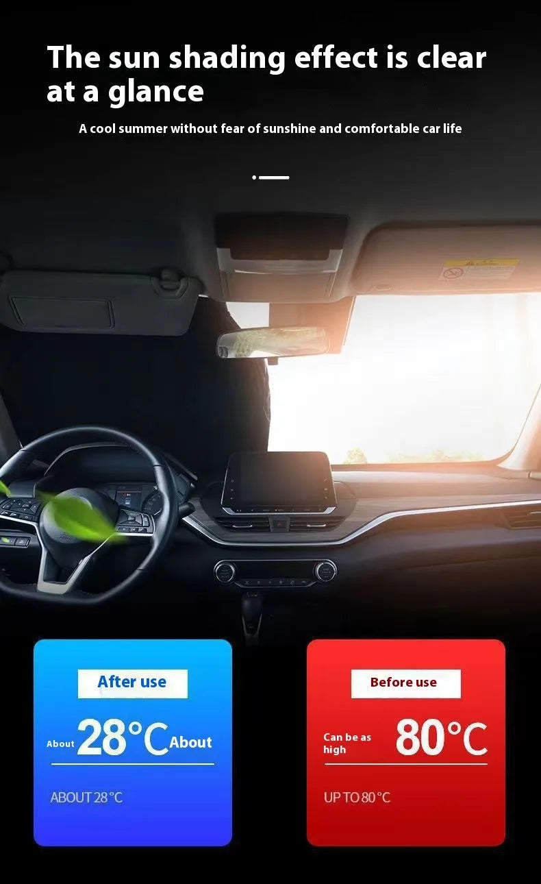 Titanium silver aluminium foil car sunshade for windscreen heat insulation and UV protection