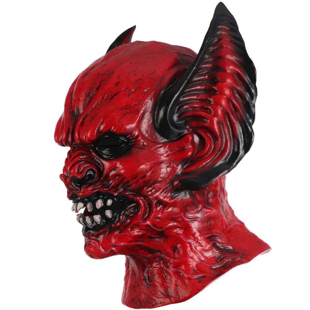 Red bat head cover costume mask made from RP foam for adult Halloween and Christmas dress-up