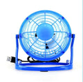 Adjustable mini USB desk fan in black colour with tilt mechanism and USB cable
