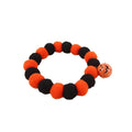 Orange and black Halloween pumpkin design on an adjustable cat collar for trick-or-treat.