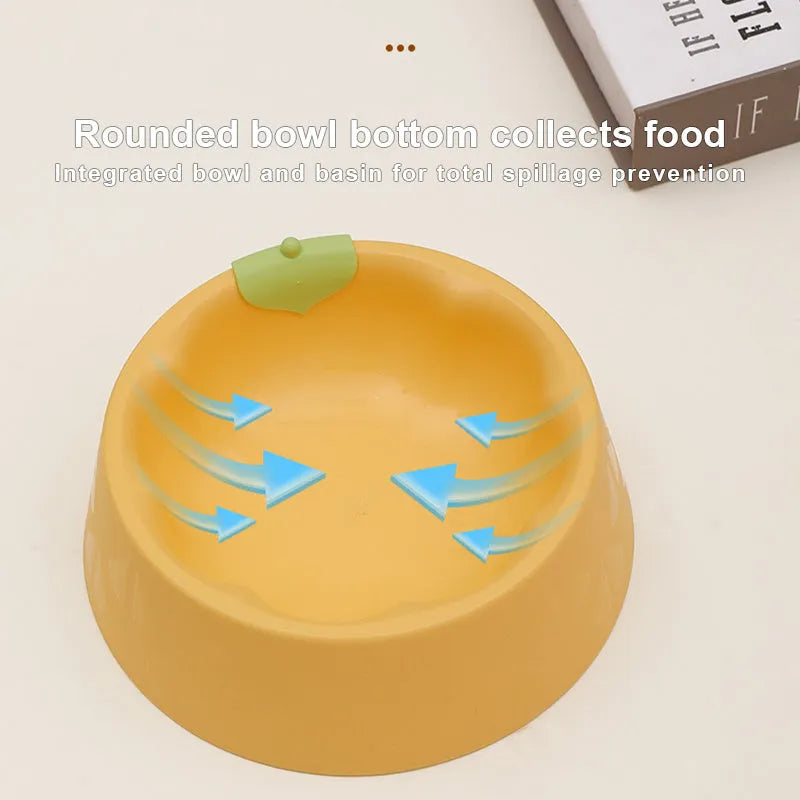 Green plastic double pet bowl with flower-shaped base for cat or small dog food and water.