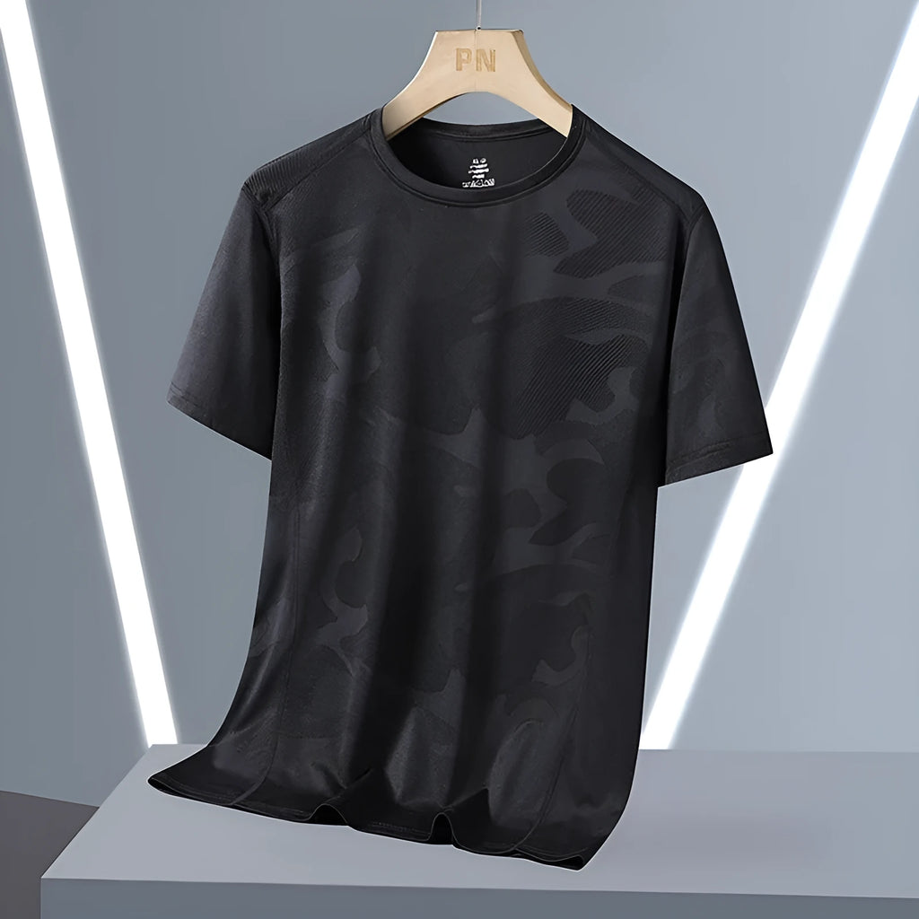 Men's camouflage short sleeve top, round neck, loose fit, nylon, available in five colours and sizes M to 6XL