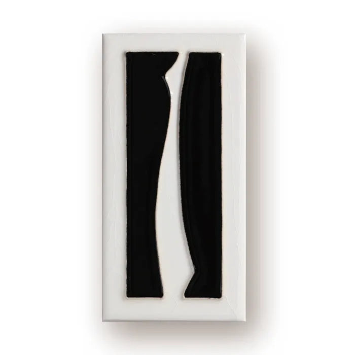 Handmade retro enamel art ceramic doorplate showing number design options on a 76mm by 152mm plate.