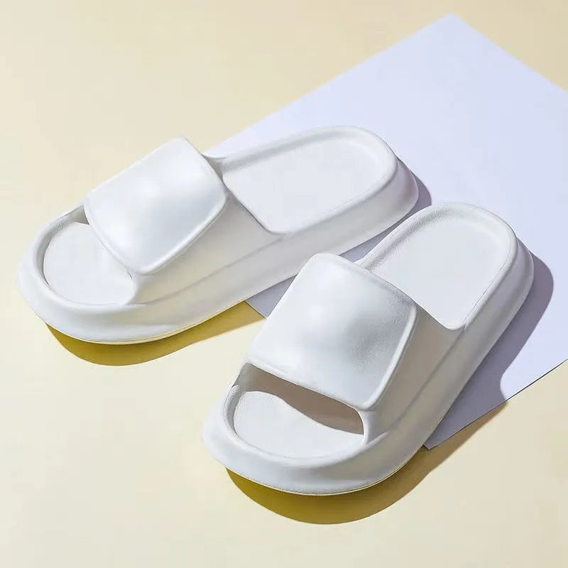 EVA flip-flop slippers with a non-slip sole pattern, shown in multiple colours including black, pink, and white.