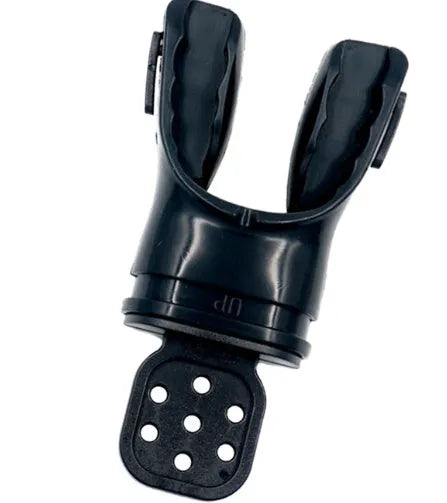 Plastic-free silicone diving mouthpiece in multiple colours showing 110mm length