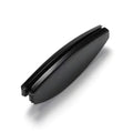 Black folding presbyopic reading glasses with retro ring temples, shown in open and closed positions.