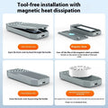 Aluminum USB 4.0 external enclosure for M.2 NVMe SSDs in silver colour showing compact dimensions