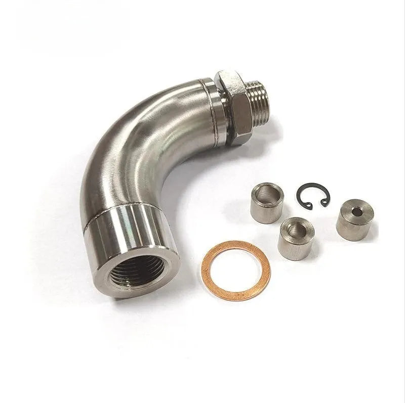 Automotive M18 temperature sensor adapter with gas flow crossover sub for vehicle diagnostics