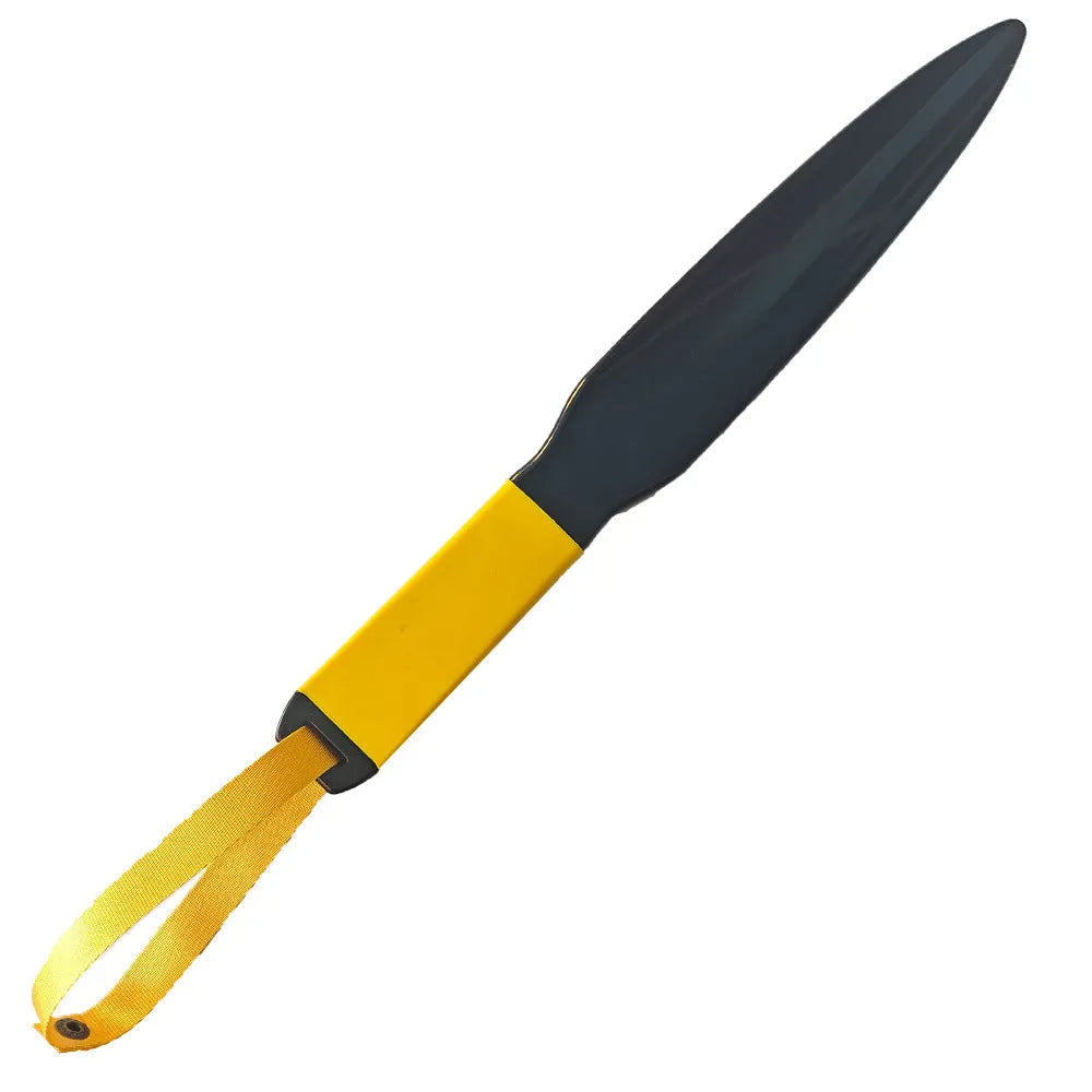 Blue handled nylon dog bite training stick on a white background, 35cm in length.