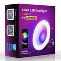 Smart WiFi Bluetooth RGBW colour changing ceiling tube lamp with remote control on a white background