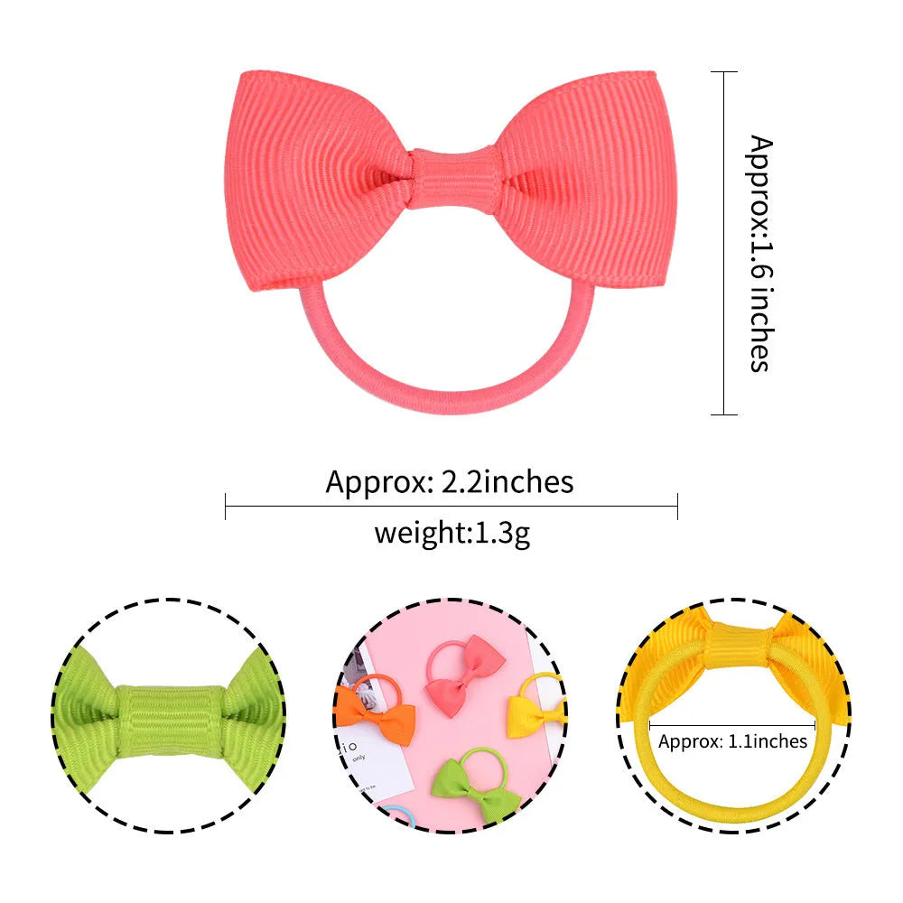 80 piece multi-colour baby hair tie set with tiny fabric bows for infants and toddlers