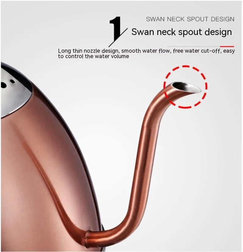 Stainless steel automatic kettle with touch controls in gold, white or yellow colour options