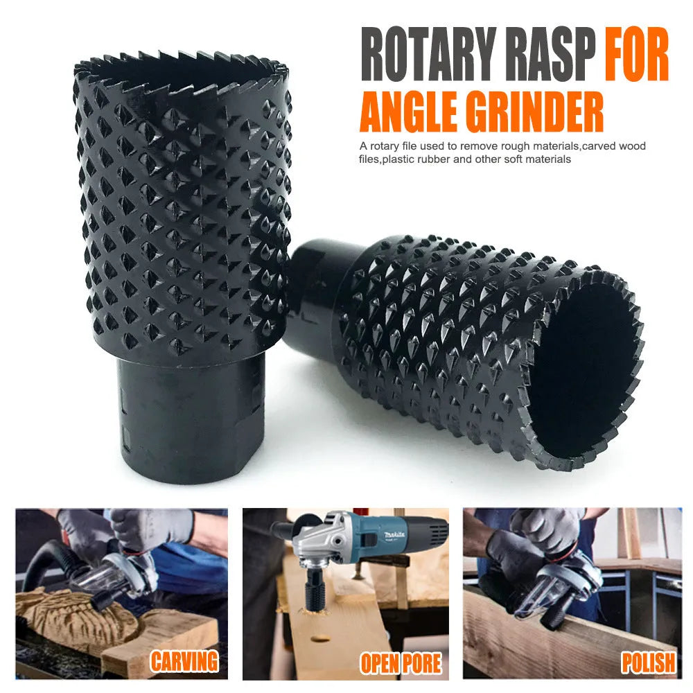 Angle grinder grinding head with spherical design and M10 M14 thread adaptors for woodworking
