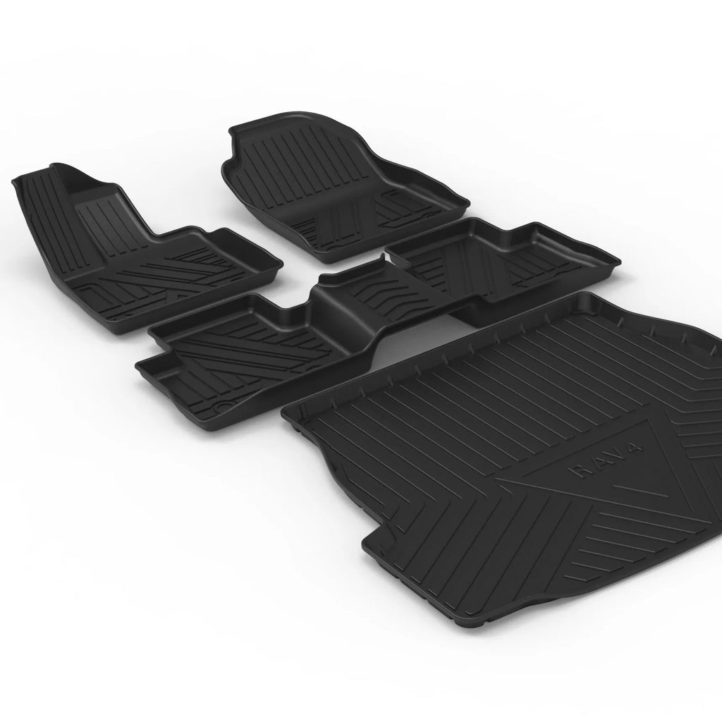 Black carbon fibre pattern car boot protector pad for vehicle cargo area