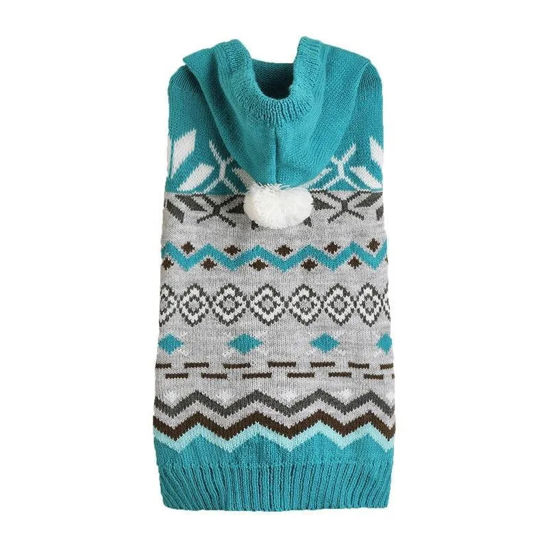 Diamond pattern pet sweater for small dogs and cats in acrylic knit