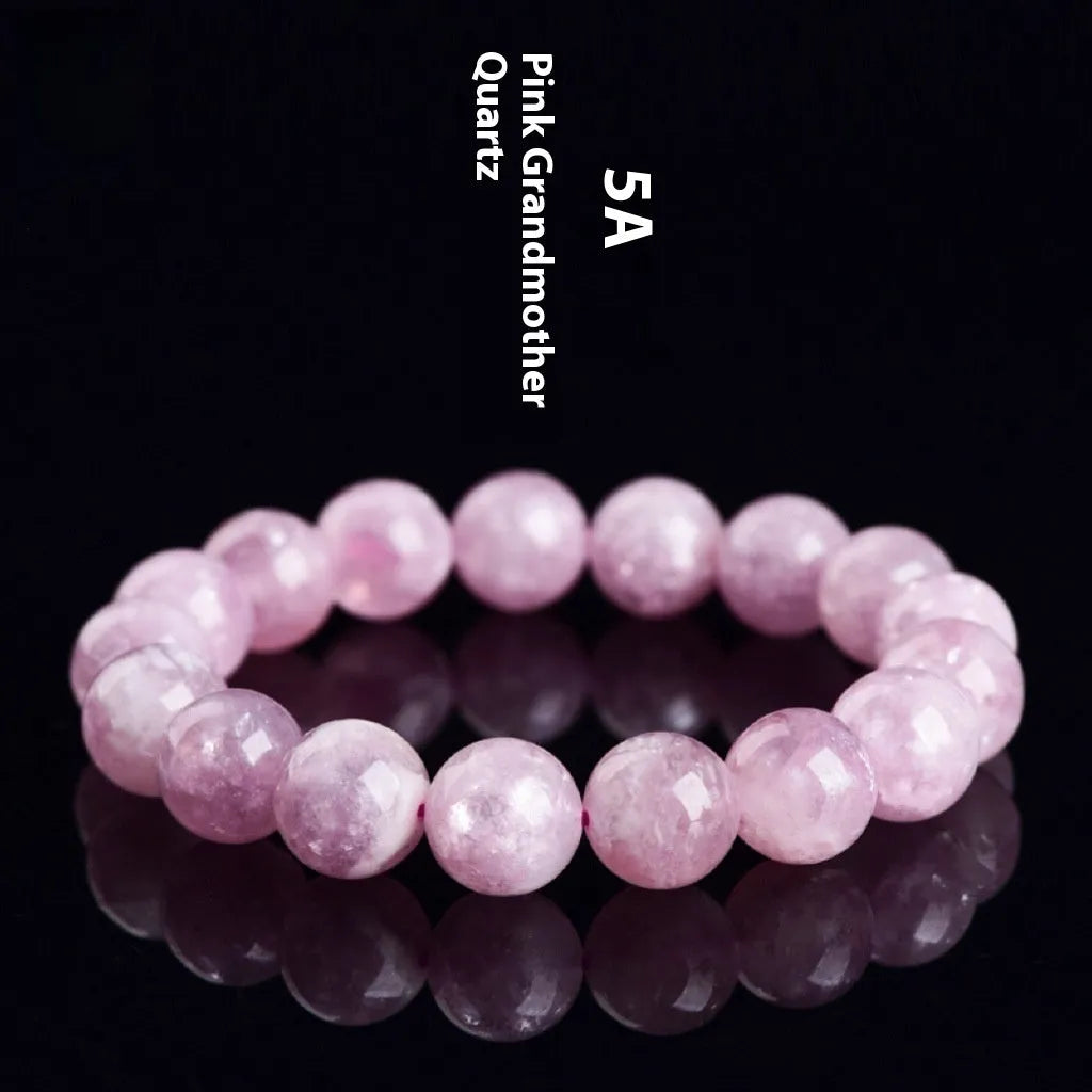 Korean-style geometric crystal bracelet with polished 5A grade purple beads in single-circle design