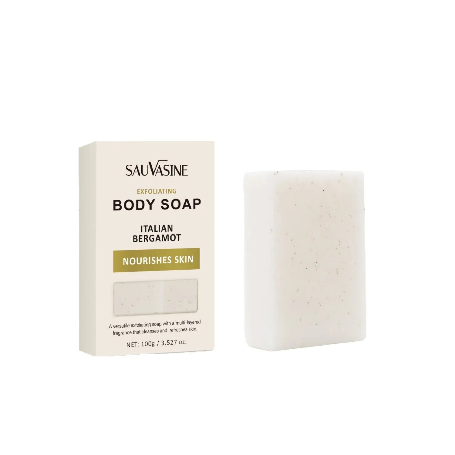 Exfoliating body soap bar with deep cleansing and moisturising properties for adult skincare