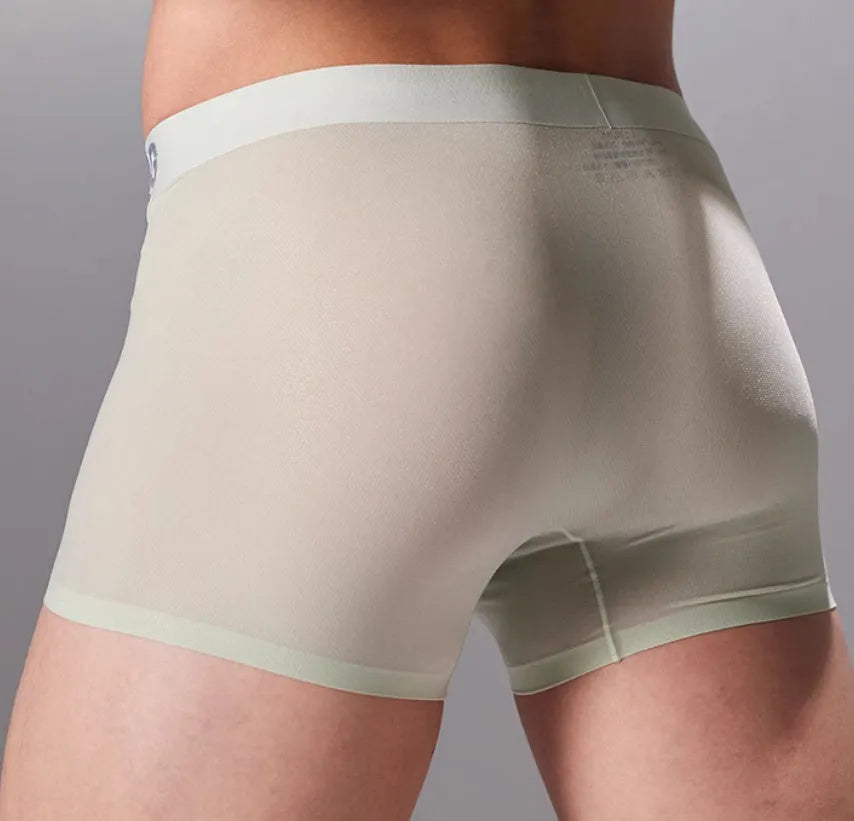 Seamless antibacterial fitness shorts for men in blue, shown flat.