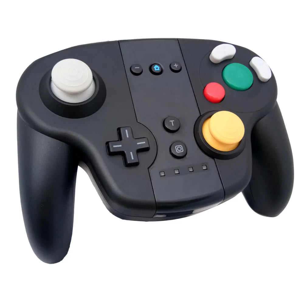 Black wireless gamepad controller for Nintendo Switch and PC with colourful packaging