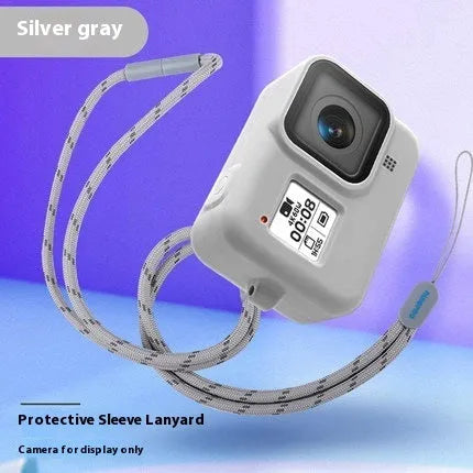 GoPro Hero8 Black silicone protective sleeve with carrying strap in blue colour option
