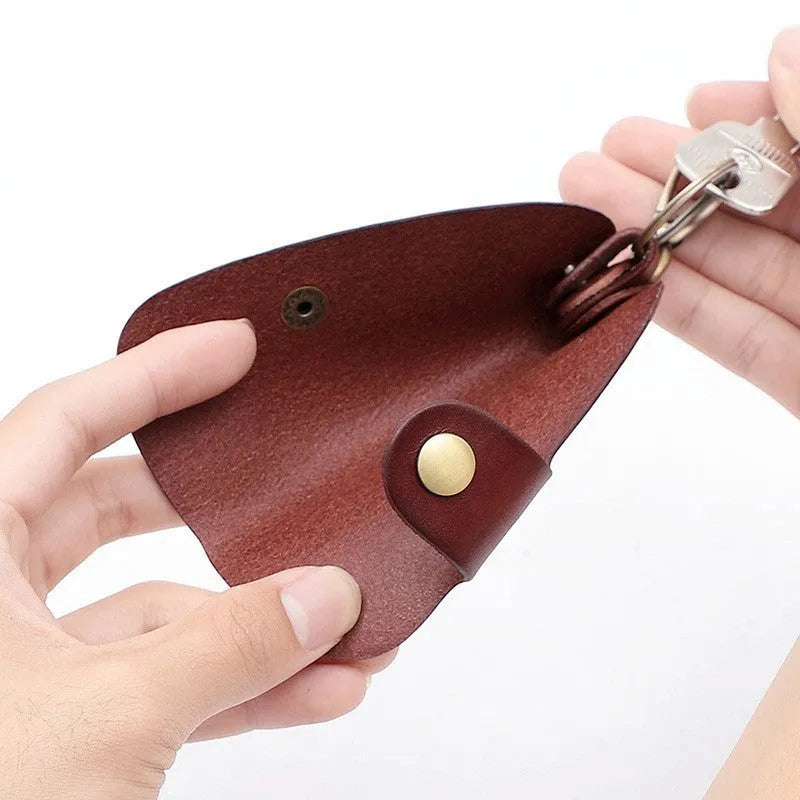 Genuine leather car key case with multifunctional door in four colour options